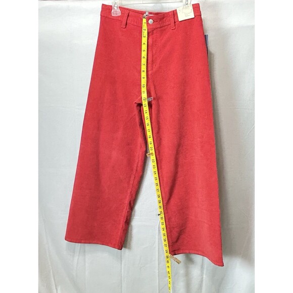 High Rise Sailor Wide Leg Womens Size 8 Corduroy Red Pants NWT - Picture 4 of 13